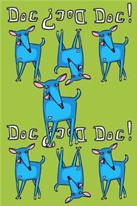 Journal Notebook For Dog Lovers, Blue Dogs in a Row 3