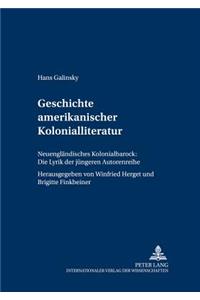 Geschichte Amerikanischer Kolonialliteratur