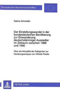 Einstellungswandel in Der Bundesdeutschen Bevoelkerung Zur Einwanderung Deutschstaemmiger Aussiedler Im Zeitraum Zwischen 1988 Und 1990