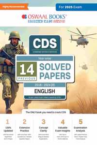 Oswaal CDS (Combined Defence Services) 14 Solved Papers Year-wise 2018-2024 (II) | English | For 2025 Exam