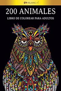 200 animales - Libro de colorear para adultos