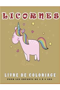 Licornes Livre de Coloriage Pour les Enfants de 4 à 8 Ans