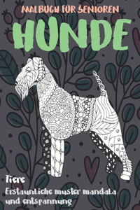 Malbuch für Senioren - Erstaunliche Muster Mandala und Entspannung - Tiere - Hunde