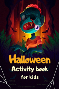Halloween Activity Book Coloring Mazes Sudoku Word search Find differences for Kids