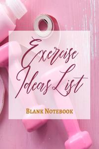 Exercise Ideas List - Blank Notebook - Write It Down - Pastel Rose Gold Pink - Abstract Modern Contemporary Unique Art