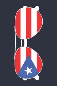 Puerto Rico Notebook 'Puerto Rico Sunglasses' - Holiday Planner - Puerto Rican Flag Diary - Puerto Rico Travel Journal