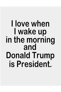 I Love when I wake up in the morning and Donald Trump is President