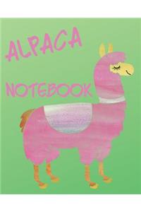 Alpaca Notebook: Cute Alpaca Composition Notebook/Journal for Adult/Children Animals Lovers to Writing (8x10 Inch. 20.32x25.4 cm) College Ruled Lined Paper 120 Blank