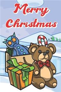 Merry Christmas: Xmas Gifts with Teddy Bear and Owl Holiday and Snow Inspired Notebook to Write or Draw In, Journal, Diary. Perfect for Kids and Adults of All Ages. 