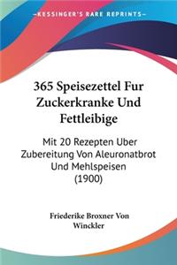 365 Speisezettel Fur Zuckerkranke Und Fettleibige
