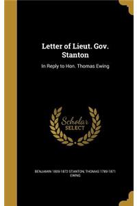Letter of Lieut. Gov. Stanton