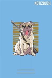 Jagd Mops mit Brille Notizbuch
