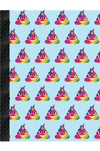My Super Cute Blue Rainbow Unicorn Poop Emoji 4x4 Quad Graph Paper Notebook