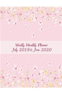 Weekly Monthly Planner July 2019 to June 2020