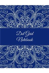Dot Grid Notebook: Classic Blue Mandala, 8.5