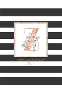 Weekly & Monthly Planner 2019