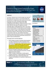 Characterize Human Forward Contamination Project