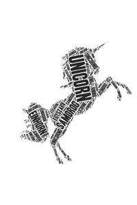 Unicorn Word Art Black