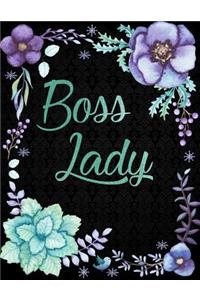 Boss Lady: Turquoise Gold, Lined Journal (Notebook, Diary) with 110 Inspirational Quotes, XL 8.5x11, Black Soft Cover, Matte Finish, Journal for Women