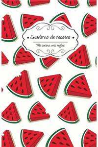 Cuaderno de recetas en blanco