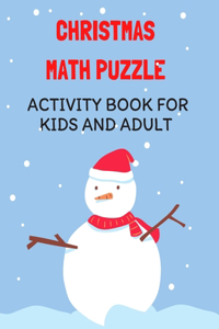 Christmas Math Puzzle Activity Book for Kids and Adult