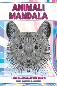 Libri da colorare per adulti - Fiori, uccelli e animali - Animali Mandala