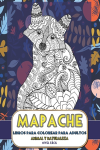 Libros para colorear para adultos - Nivel fácil - Animal y naturaleza - Mapache