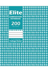 Elite Composition Notebook, Collage Ruled 8 x 10 Inch, Large 100 Sheet, Royal Blue Cover