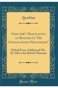 Chaucer's Translation of Boethius's 