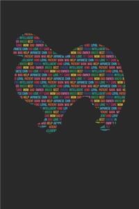 Japanese Chin Journal - Japanese Chin Notebook 'Word Cloud' - Gift for Japanese Chin Lovers