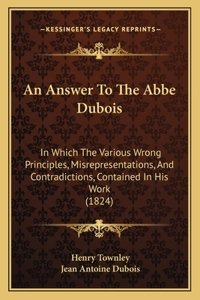 Answer to the ABBE DuBois