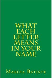 What Each Letter Means in Your Name
