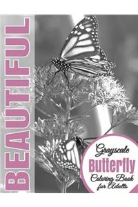 Beautiful Grayscale Butterfly Adult Coloring Book