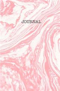 Journal Pink Marble White Swirls