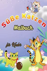 Süße Katzen Malbuch für Kinder