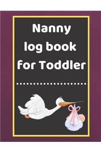 Nanny log book for Toddler