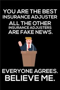 You Are The Best Insurance Adjuster All The Other Insurance Adjusters Are Fake News. Everyone Agrees. Believe Me.: Trump 2020 Notebook, Presidential Election, Funny Productivity Planner, Daily Organizer For Work, Schedule Book