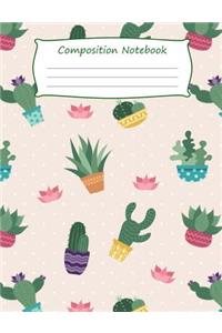 Cactus Pattern Colored Composition Notebook