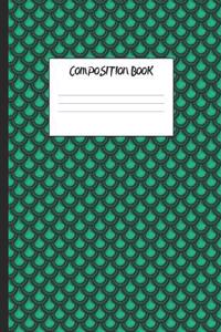 Composition Book: Green Mermaid Scales, 200 Pages, College Ruled (7.44 X 9.69)