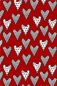 Bullet Journal Notebook Abstract Hearts Pattern 1