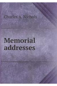 Memorial addresses