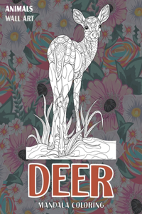 Mandala Coloring Wall Art - Animals - Deer