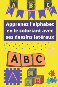 Apprenez l'alphabet en le coloriant avec ses dessins latéraux