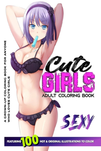 Cute Girls Adult Coloring Book