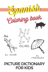 Learn Spanish Coloring Book Picture Dictionary For Children