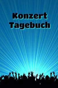 Konzert Tagebuch: Notizbuch zum Festhalten der Konzerterlebnisse I Punktraster mit Inhaltsverzeichnis I jubelnde Menge blau