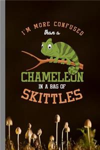 I'm More Confused Than A Chameleon In A Bag Of Skittles: Animals Gift For Reptile Lovers (6"x9") Dot Grid Notebook To Write In