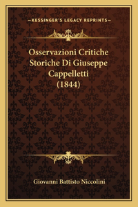 Osservazioni Critiche Storiche Di Giuseppe Cappelletti (1844)