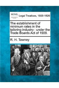 Establishment of Minimum Rates in the Tailoring Industry