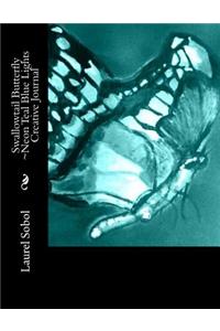 Swallowtail Butterfly Neon Teal Blue Lights Creative Journal